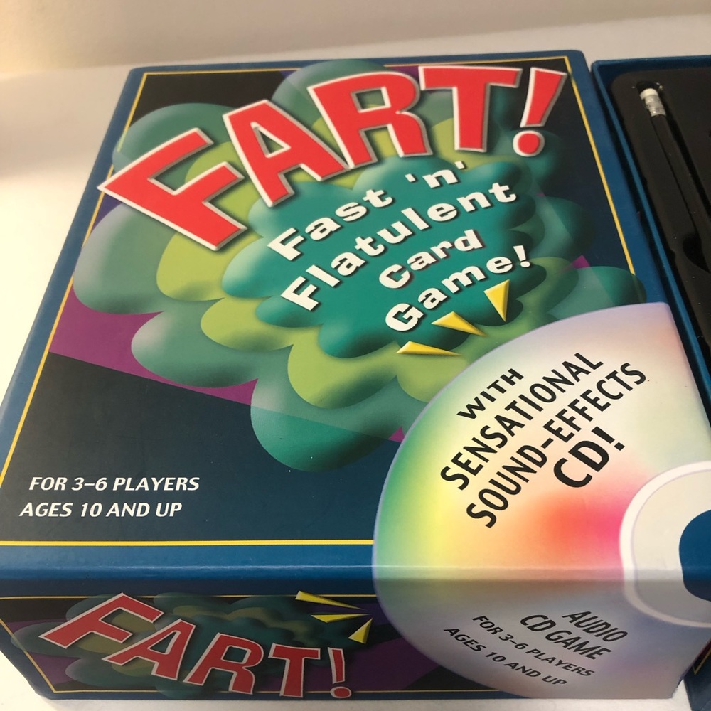 Fart!  Fast ‘n’ Flatulent Card Game with Sound Effects CD 3-6 Players 10 And Up